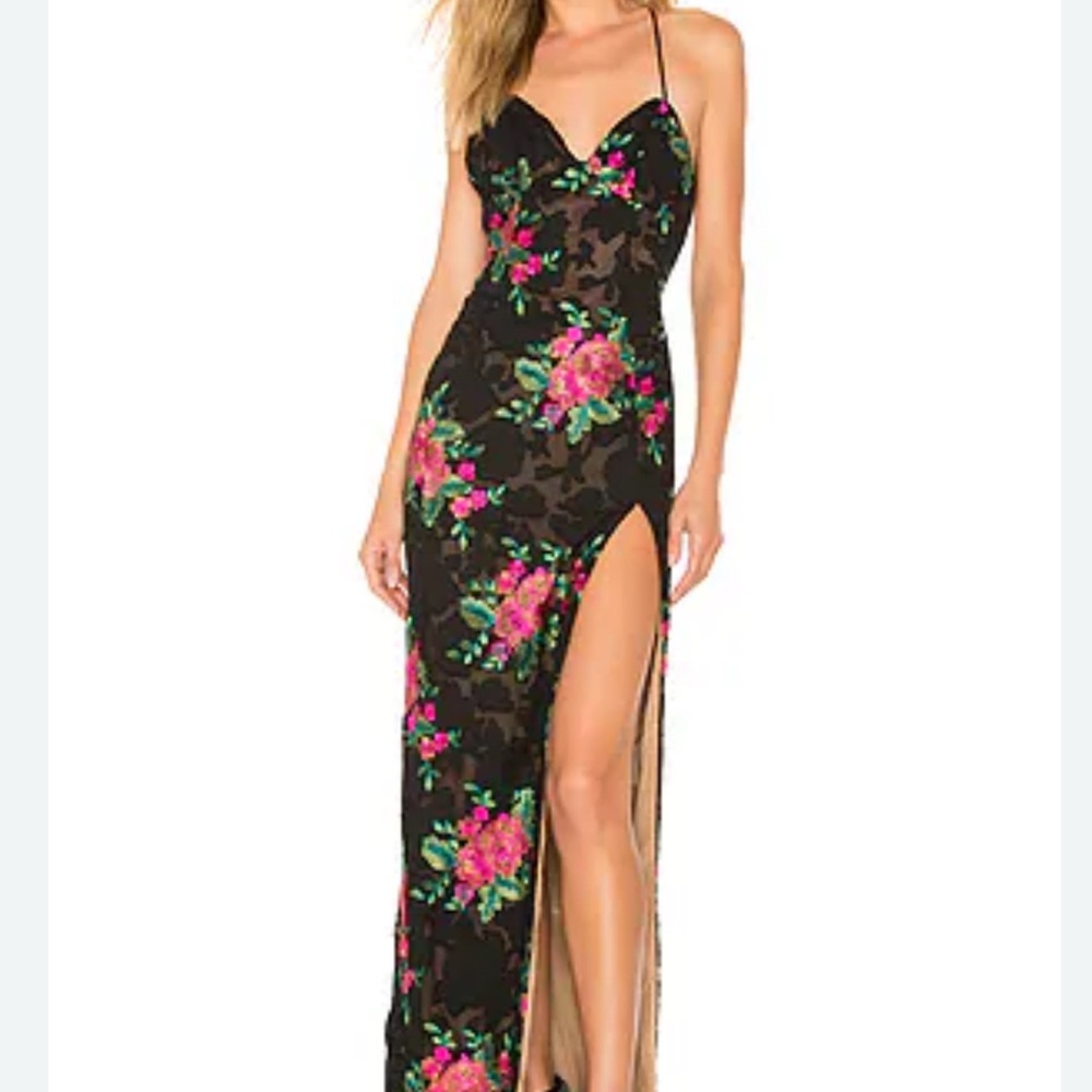 xREVOLVE Michael Costello Fuschia Floral Dress